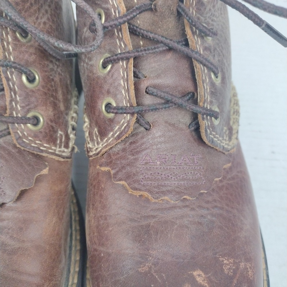 ARIAT Leather Boots Women's 9 B Canyon Lace-Up Brown Work Hiking - Picture 10 of 11